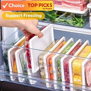 Fridge Organizer - Easy Seal, Plastic Freezer Storage Food Container Dispensers Box for Kitchen