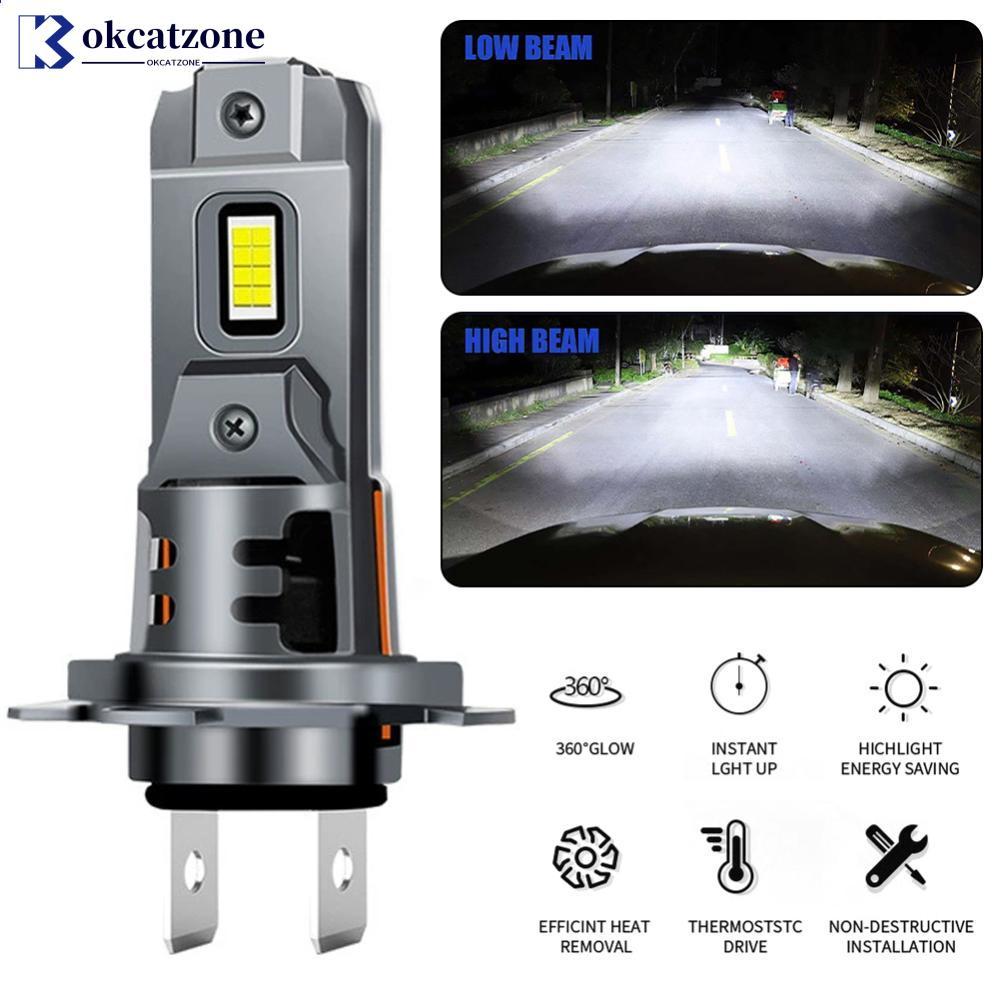 OKCATZONE H7 LED ไฟหน้าหลอดไฟ Mini 54W 11000LM 6000K CSP อลูมิเนียมสําหรับไฟหน้ารถ 12V รถยนต์ LED โค