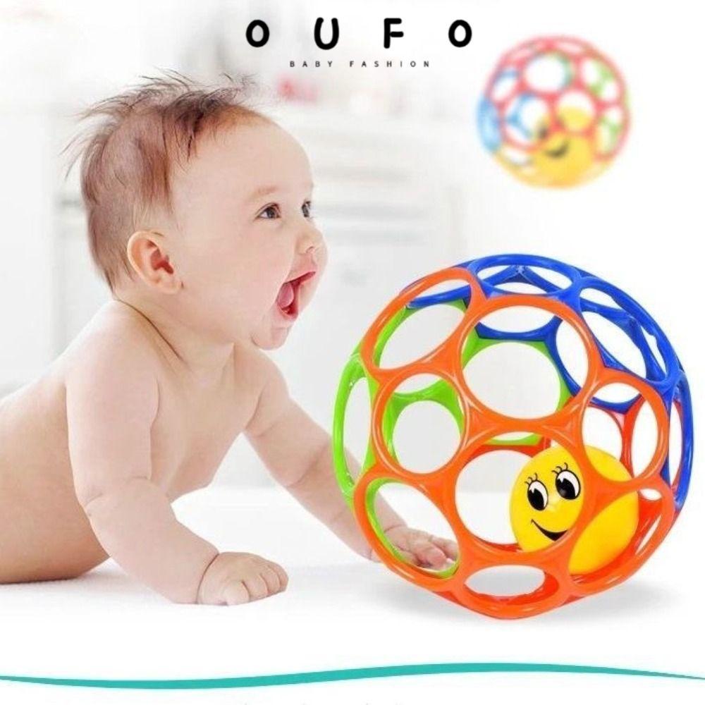 ลูกบอลฝึกความแข็งแรง OUFO รูที่สดใสเริ่มต้น Oball, อายุทารกแรกเกิดและขึ้น BPA-Free Rattle Childrens 