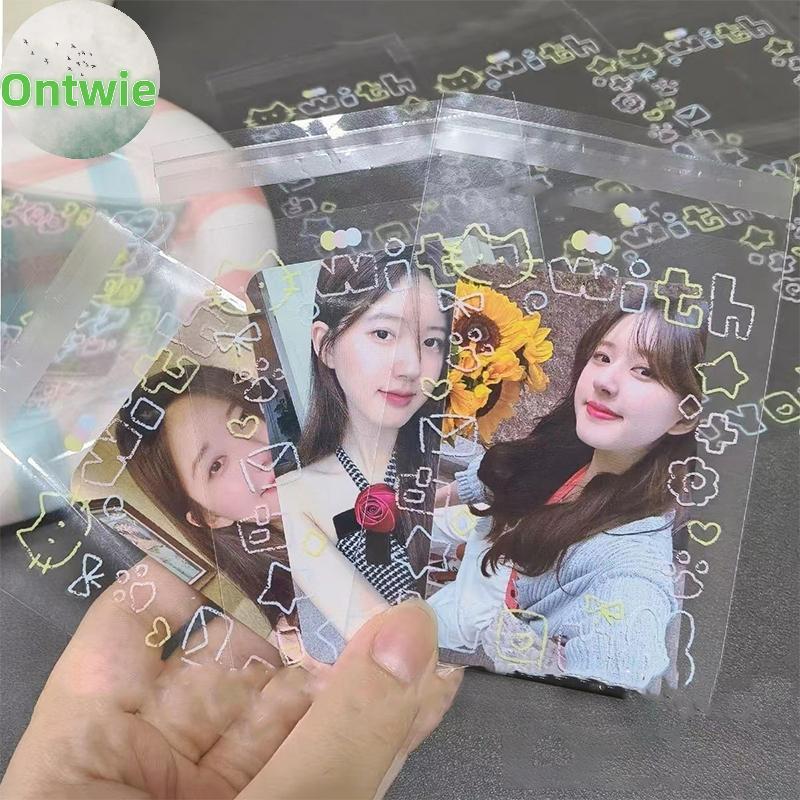 Ontwie 100 ชิ้นการ์ตูน Graffiti ลูกแมว Self-Adhesive กระเป๋า Candy บรรจุภัณฑ์อาหารกระเป๋าขนาดเล็กถุง