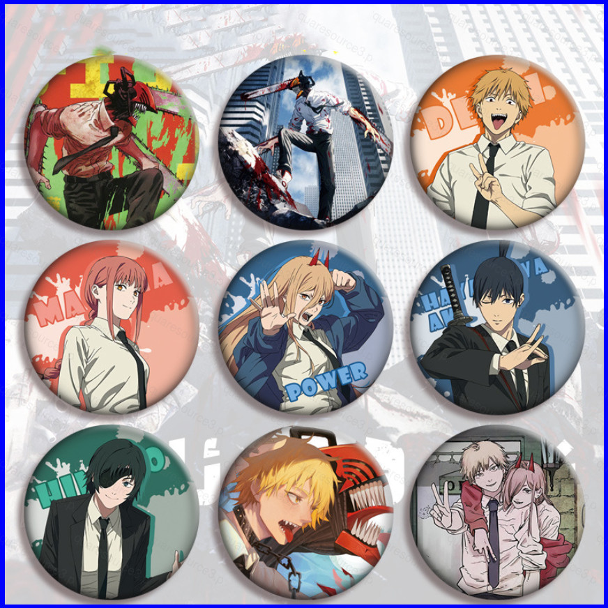 SQ3 อะนิเมะ Chainsaw Man เข็มกลัดปุ่ม Pins คอสเพลย์กระเป๋าป้าย Unsex เสื้อผ้า Aki แฟชั่นอุปกรณ์เสริม