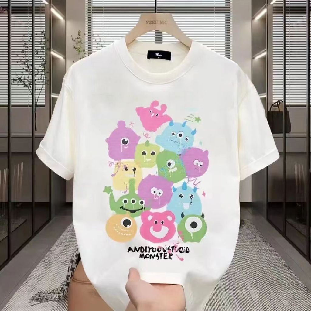 2026M-8XL เสื้อยืดแขนสั้นขนาดใหญ่ 320g ผ้าฝ้ายแท้หนักผู้ชายฤดูร้อนหลวมสบายๆรอบคอขนาดใหญ่พิเศษบวกไขมั