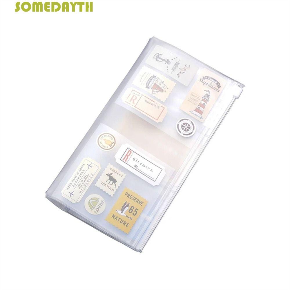 SOMEDAY Notebook Storage Bag Journal Supplies Planner Accessories Card Holder Storage For Midori Travelers Standard Pocket PVC Zipper Bag