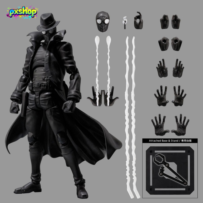 หุ่นแอคชั่น Sentinel Spider-Man Noir (Spider-Verse) 16cm – ข้อต่อขยับได้สูง ของสะสม