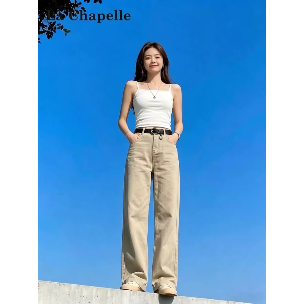 MAISON CILE Five-Color/Loose Casual Khaki Retro Color All-Match Straight Slimmer Look กางเกงยีนส์