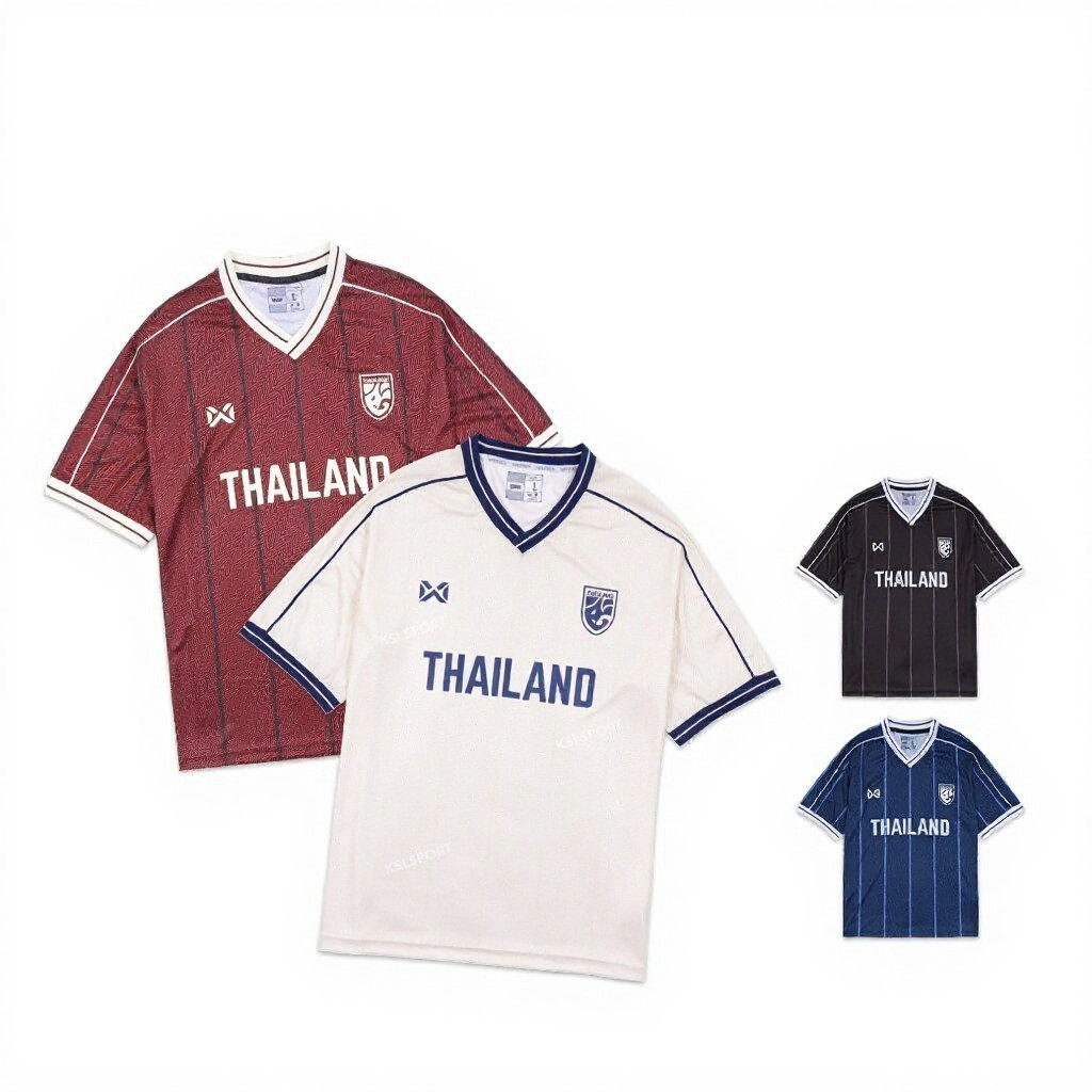 วอริกซ์ เสื้อฟุตบอลทีมชาติไทยแขนสั้น ขนาดใหญ่เกินไป (ของ-243FBATH10) - น้ําเงิน/ดํา/แดง/ขาว