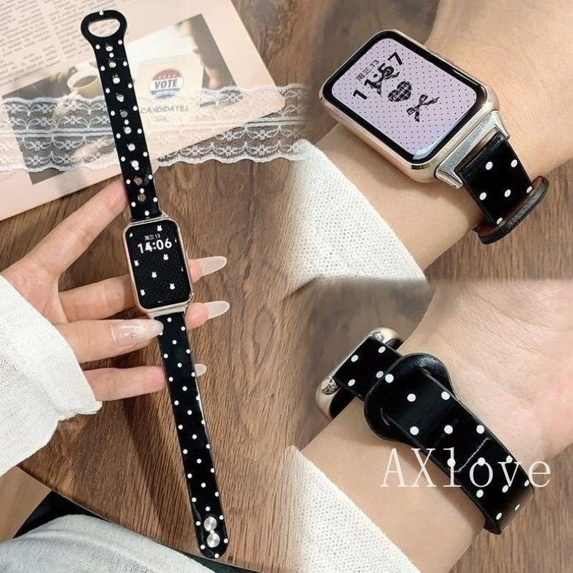 สายหนังสําหรับ Huawei Band 11 Pro 10 9 8 NFC Double Nail Buckle Brecelet สําหรับ Huawei Watch Fit 3 4 5 Pro สายรัดข้อมือ