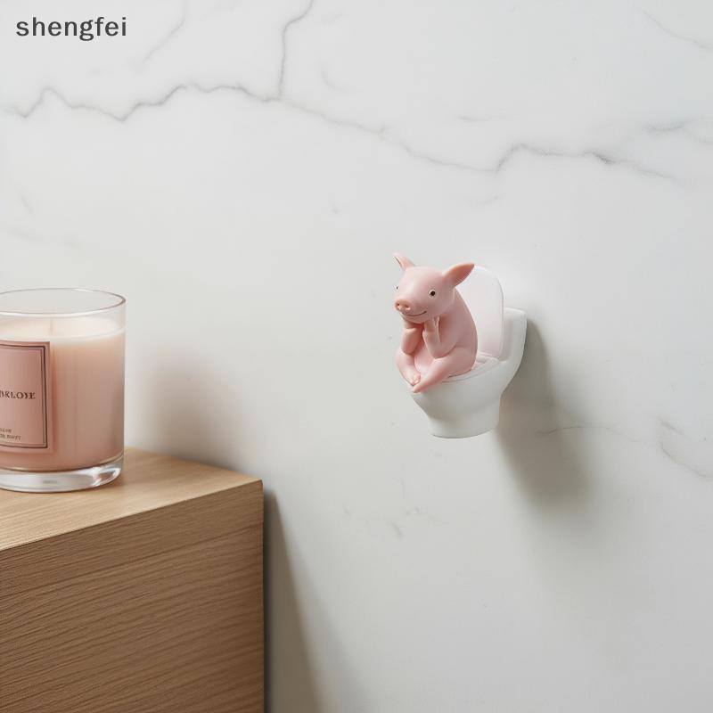 [shengfei] Vibrant หมูสีชมพูห้องน้ําหุ่นมีชีวิตชีวา PVC Piggy Design สําหรับตกแต่งบ้านสํานักงานและแดชบอร์ดรถ Accent Boutique