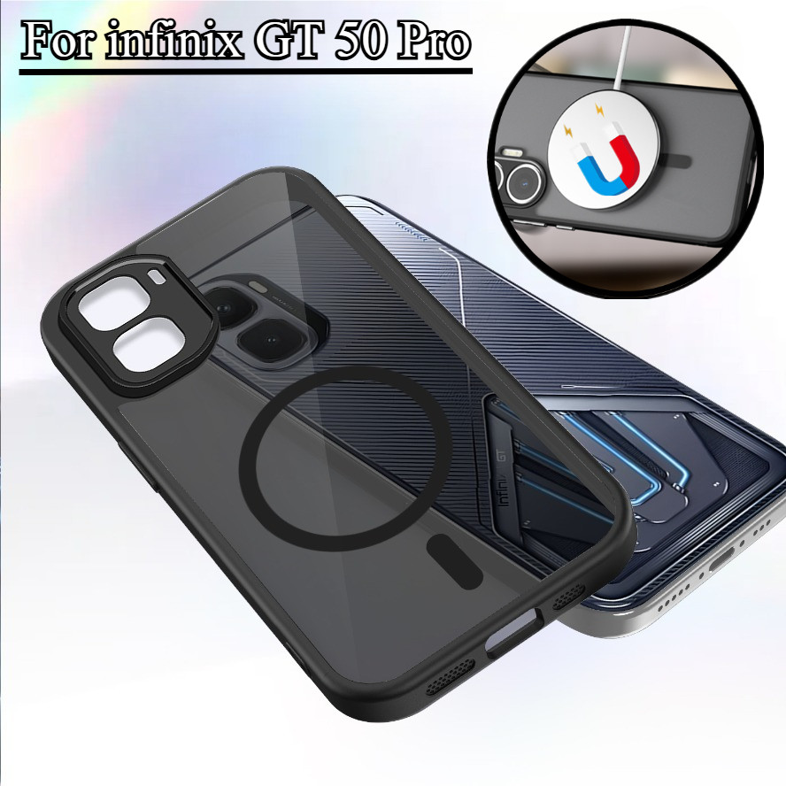 กันกระแทก Matte เคสโทรศัพท์สําหรับ infinix GT 50 GT50 Pro 5G แม่เหล็กไร้สายชาร์จแหวนปลอก hp GT50Pro 