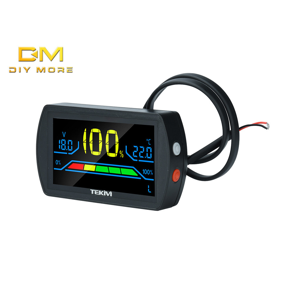 DIYMORE 8856A DC 7–100 V สองสี LCD ดิจิตอลแรงดันไฟฟ้าและตัวบ่งชี้ระดับชาร์จ Universal Charge Level Meter สําหรับแบตเตอรี่กรดแบตเตอรี่ลิเธียมและลิเธียม Iro