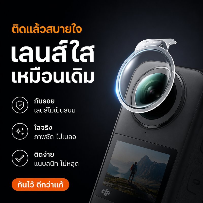 ฟิล์มกันรอยเลนส์ กล้อง360 กระจกนิรภัย ใส คมชัด กันกระแทก กันรอย อุปกรณ์เสริม ถ่ายกลางแจ้ง