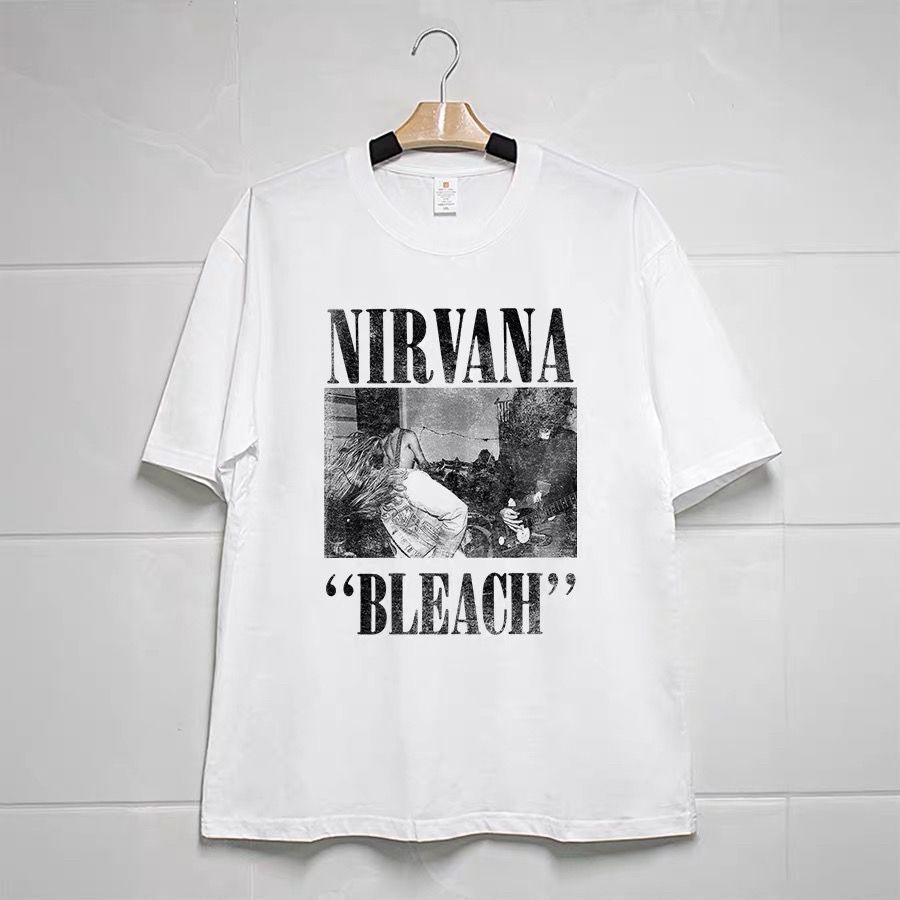 ZARA . 乐 โยเกิร์ต Cobain Nirvan machine 宽松 เสื้อยืดแขนสั้นวินเทจ