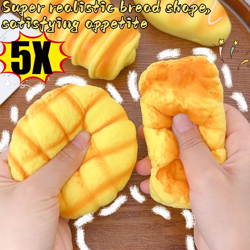 5ชิ้นช้า สะท้อนกลับ จําลองขนมปังบีบของเล่น,ซูเปอร์นุ่มความเครียดบรรเทาของเล่นสําหรับความวิตกกังวล,เหมาะสําหรับสํานักงานตกแต่งบ้าน ข้อเสนอ