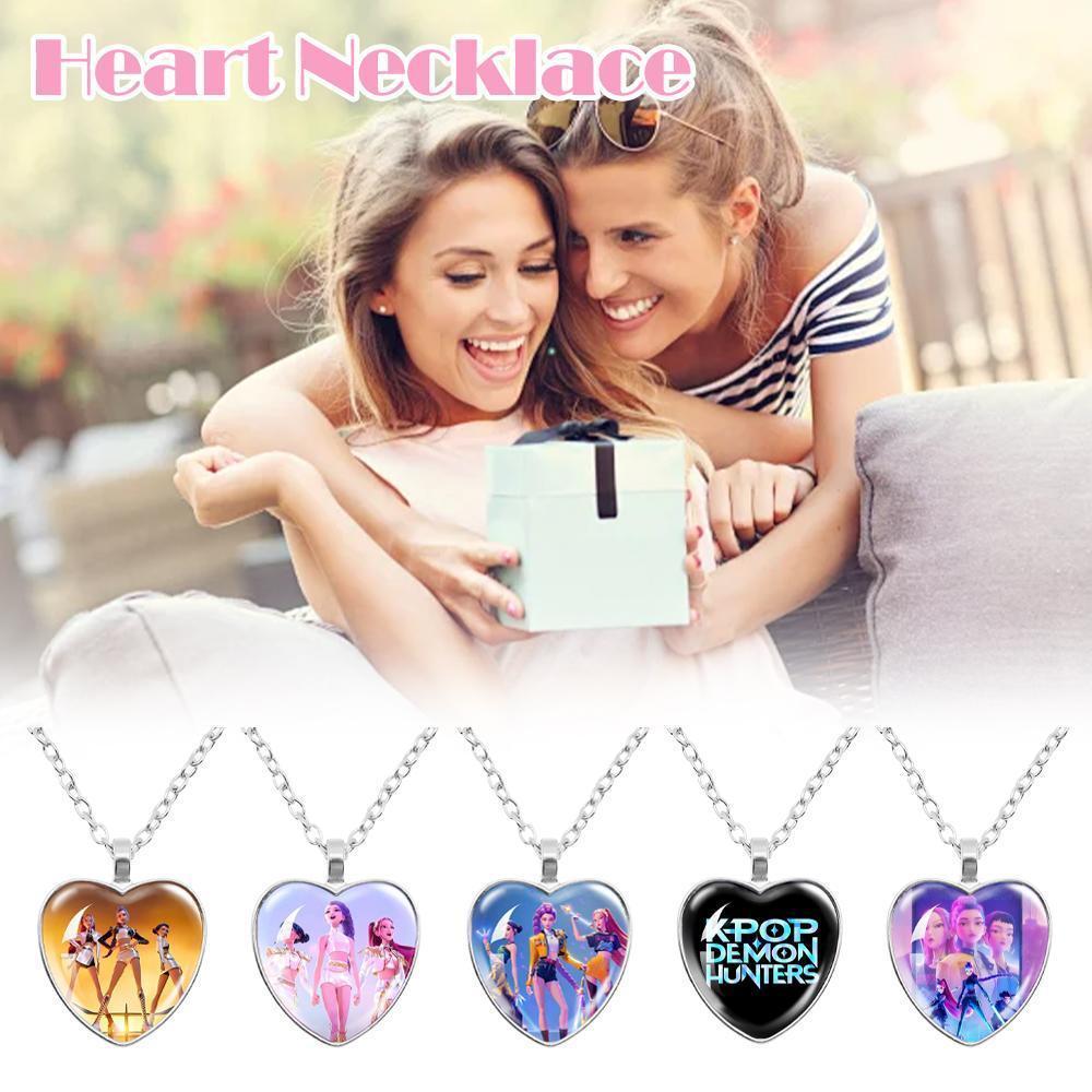 Kpop Demon Hunter สร้อยคอหัวใจ Love จี้สร้อยคอของขวัญคริสต์มาส N9h4