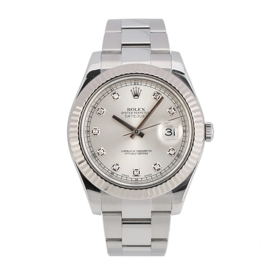 Rolex Rolex Log Type11633472210 G นาฬิกาข้อมือหน้าปัดสีเงิน 41 มม. นาฬิกาผู้ชายกลไกอัตโนมัติ