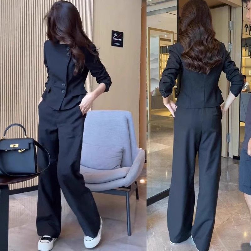 ขนาดบวกแฟชั่นเกาหลีที่สง่างามสองชิ้นผู้หญิงแต่ละชุดฤดูใบไม