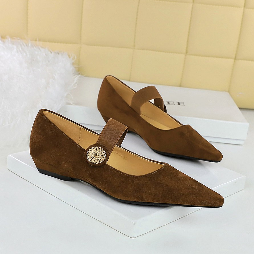 BIGTREE Simple Fashion Womens Shoes สบาย Retro Low Heel Shoes 2CM