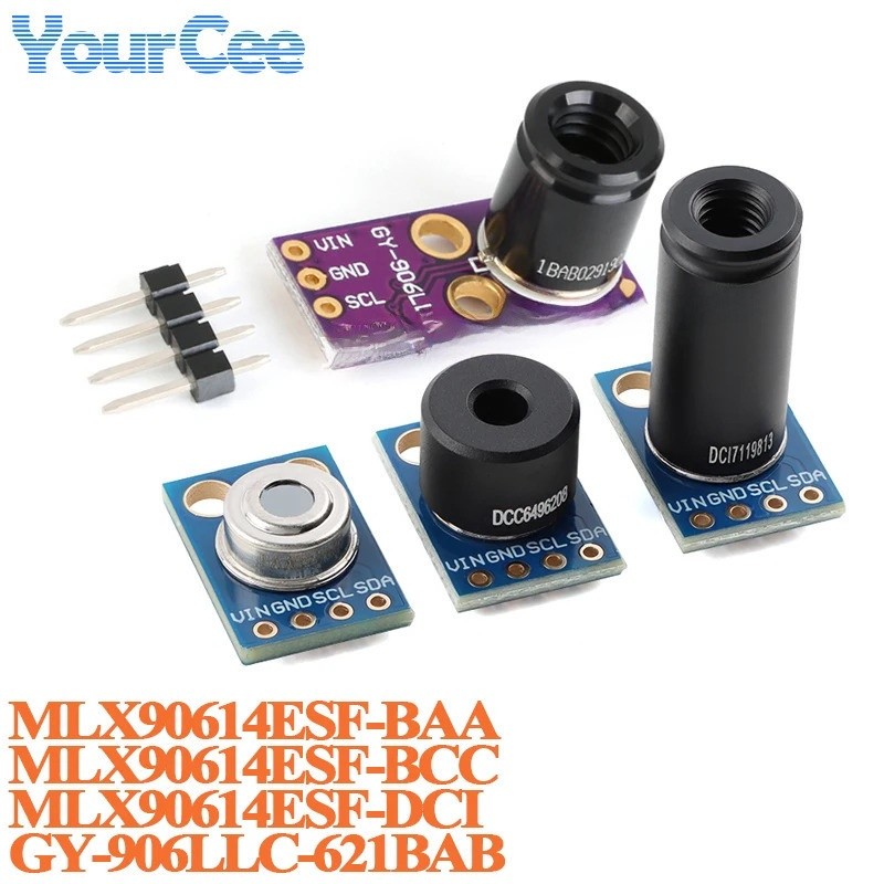 GY-906 MLX90614 เซ็นเซอร์วัดอุณหภูมิแบบไม่สัมผัส MLX90614ESF-DCI MLX90614ESF-BAA MLX90614ESF-BCC GY-