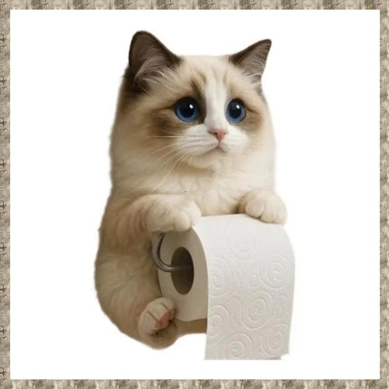 [uhktyltui123.th] ติดตั้งง่ายสําหรับห้องน้ําประหยัดพื้นที่แมวน่ารักรูปที่วางห้องน้ําติดผนังออแกไนเซอ