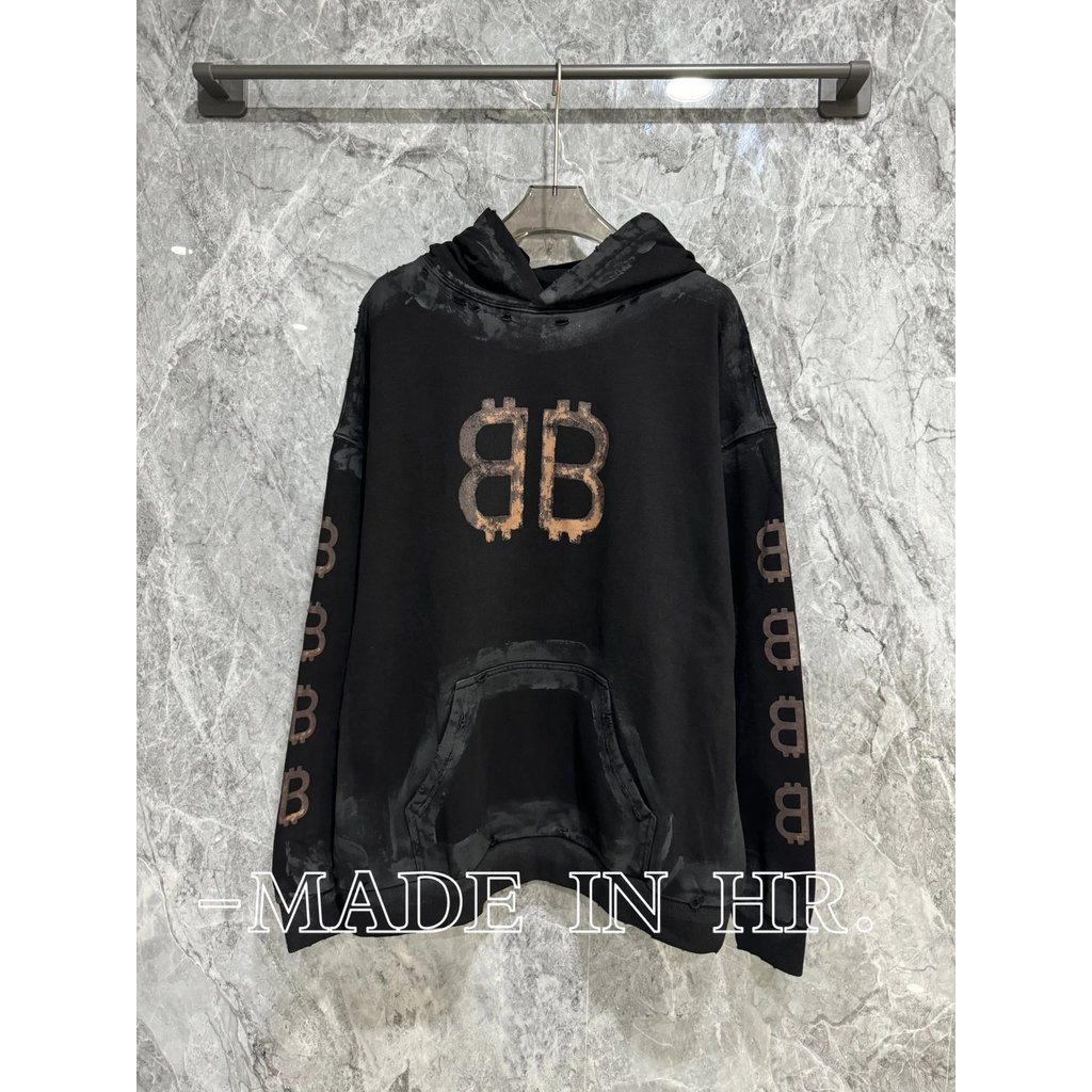 24SS BLCG Balenciaga ฤดูใบไม้ร่วงสไตล์ใหม่ Hoodie, สไตล์สำหรับทั้งผู้ชายและผู้หญิง