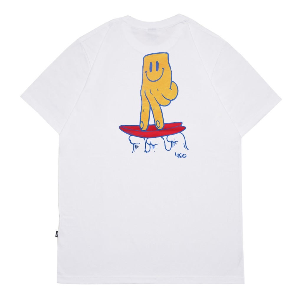 เสื้อยืด 4.20 Fingers Surf White