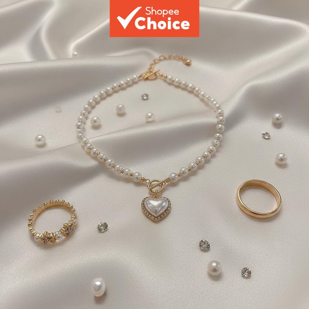 1 ชิ้น สร้อยคอไข่มุกเทียมรูปหัวใจสไตล์นางฟ้าสําหรับผู้หญิงแบบใหม่ที่หรูหราและมินิมอล พร้อมตัวล็อค OT