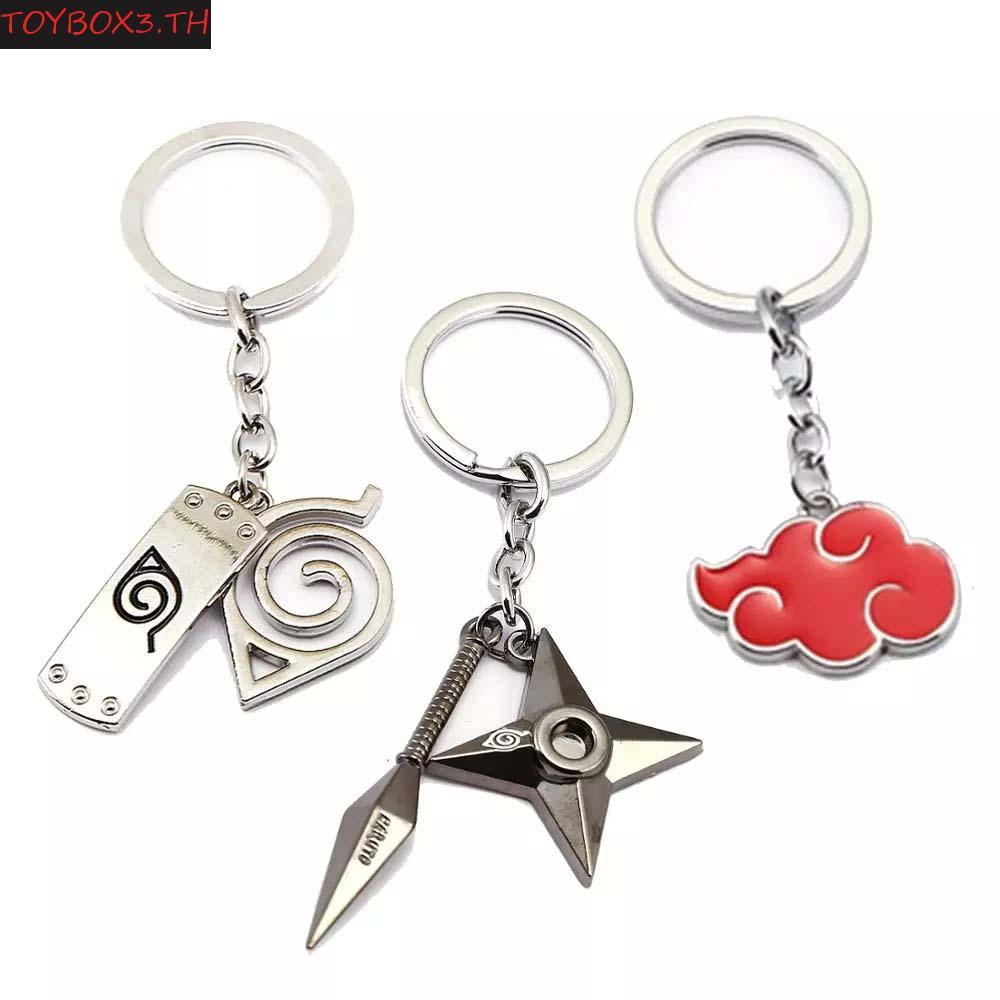 TOYBOX Naruto Key แหวนพวงกุญแจรถ Red Cloud กระเป๋าจี้ของขวัญโลหะพวงกุญแจรถพวงกุญแจการ์ตูน Naruto