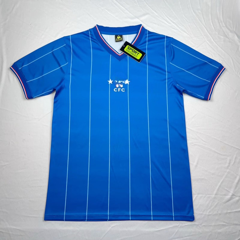 81-83 QR West Home Blue Retro เสื้อฟุตบอล S-XXL แขนสั้นเสื้อกีฬาแห้งเร็ว AAA