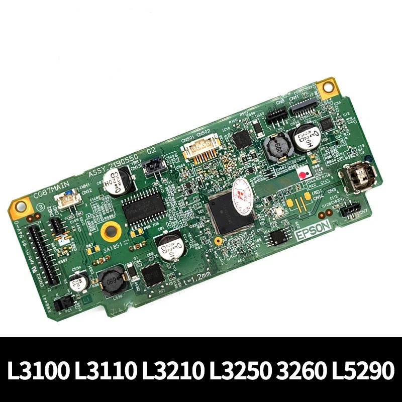 Epson Logic Board เมนบอร์ดเมนบอร์ด (ใช้แล้ว) สําหรับ L3110 L3210 L3250 L3100 L5290 100% ทดสอบ