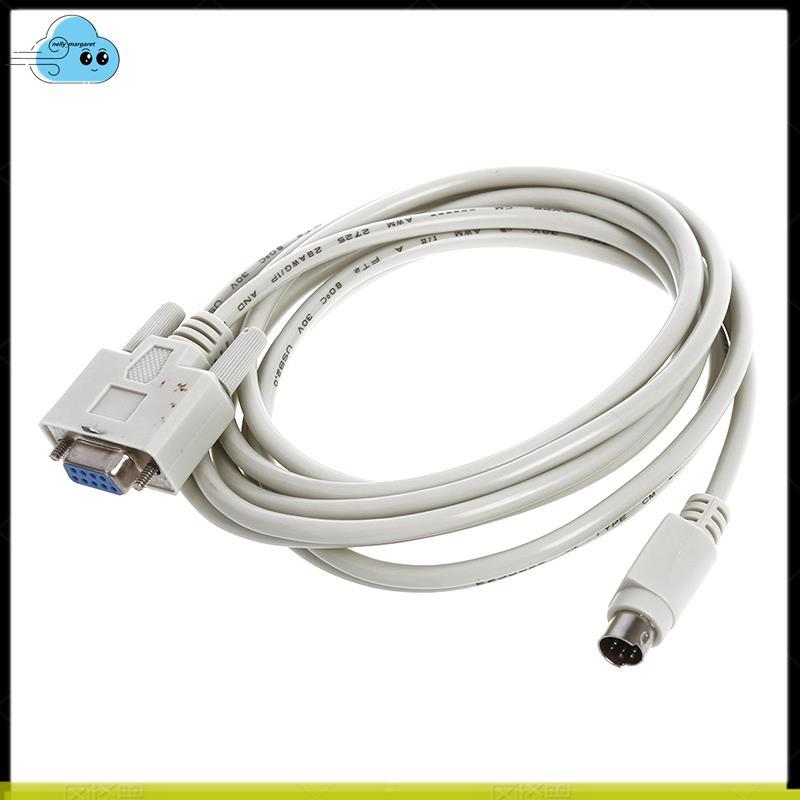DB9P ถึง 8P Mini Din RS232 ดาวน์โหลดสายสีขาว 8.2 Ft สําหรับ PLC -EH