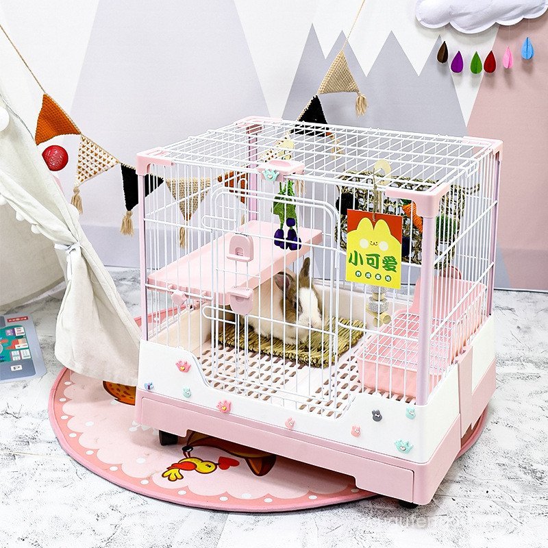 ส่งออกกรงกระต่ายสไตล์ใหม่ Dayang กรงกระต่าย Spray-Proof ในครัวเรือนขนาดเล็ก Villa Cage Guinea Pig Gu