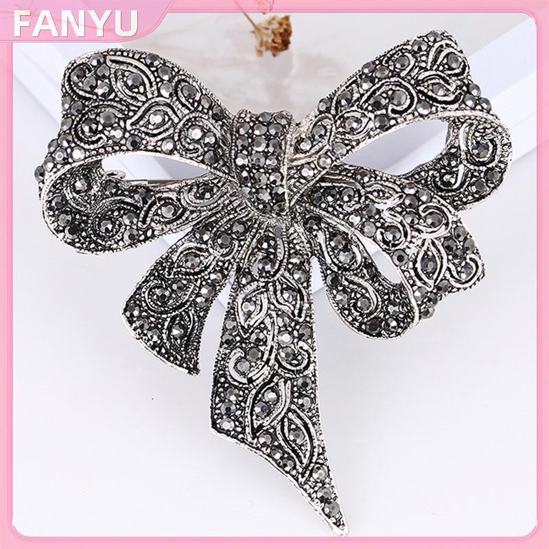 SGL คริสตัล Rhinestone โบว์เข็มกลัด Pin ผู้หญิงเสื้อคอปก Big Bowknot เข็มกลัดเครื่องประดับ SGL