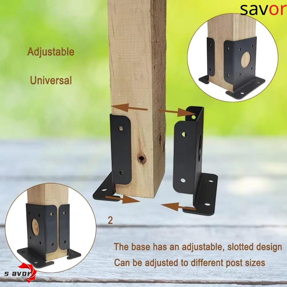 CHROM 2 ชิ้นไม้รั้ว Pergola วงเล็บ, 3.5x3.5 นิ้วโพสต์ติดตั้งง่ายโพสต์ฐานวงเล็บ, ปรับออกแบบสีดําแข็งแ