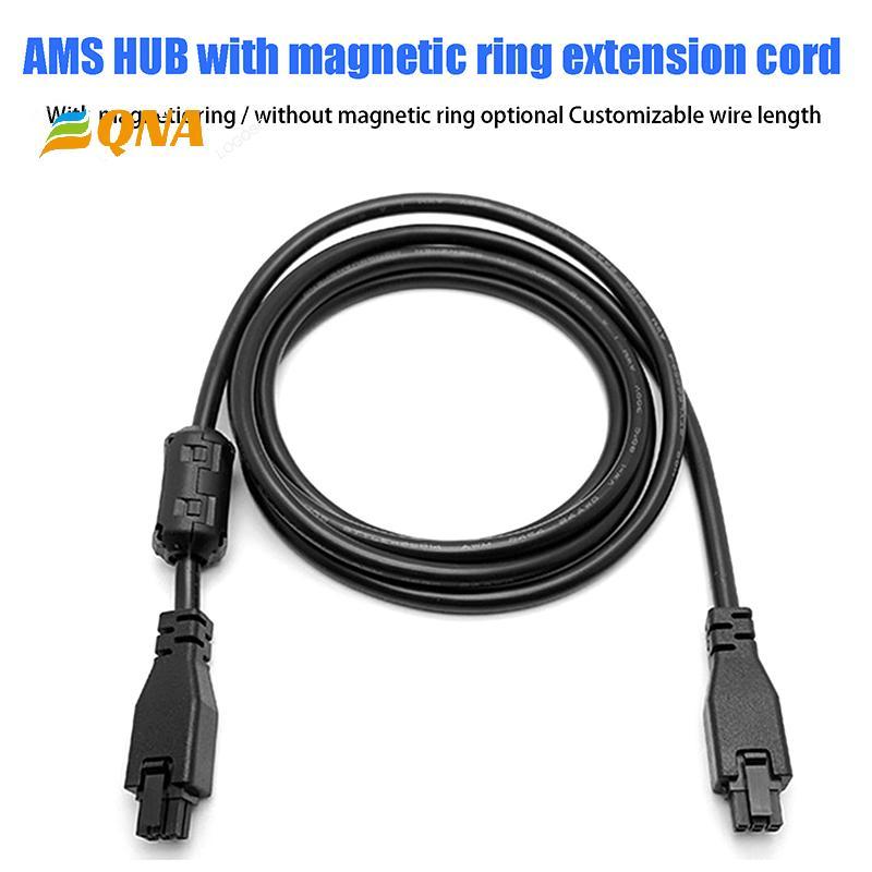 [QNA] สําหรับBambu Lab X1/P1 AMS Extension Cable AMS HUB 1M 2M 6-pinพร้อมแหวนแม่เหล็กสายต่อสําหรับBa