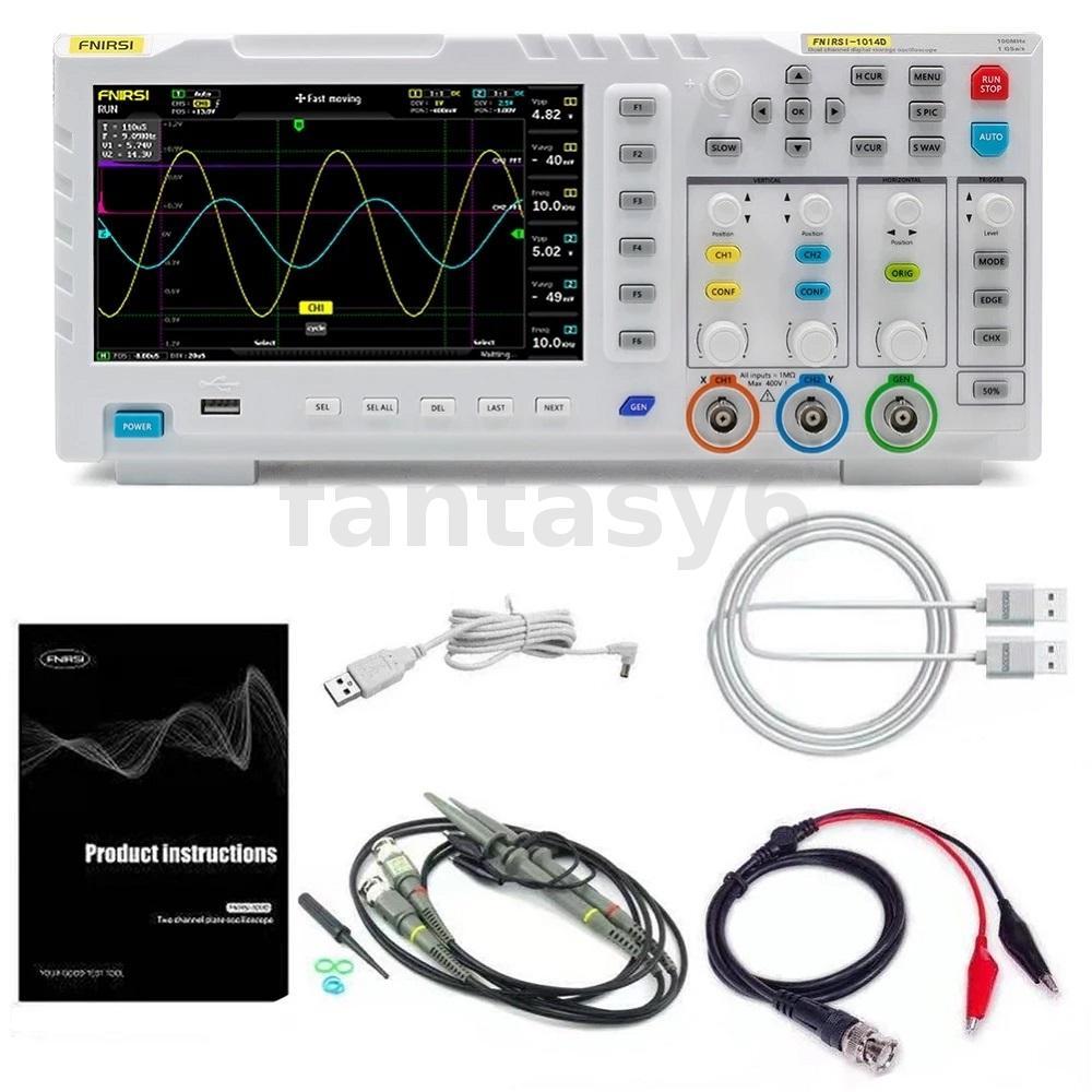FNIRSI-1014D 7 นิ้ว TFT จอแสดงผล LCD 2 In 1 Dual Channel Input Storage Oscilloscope สัญญาณดิจิตอลเคร