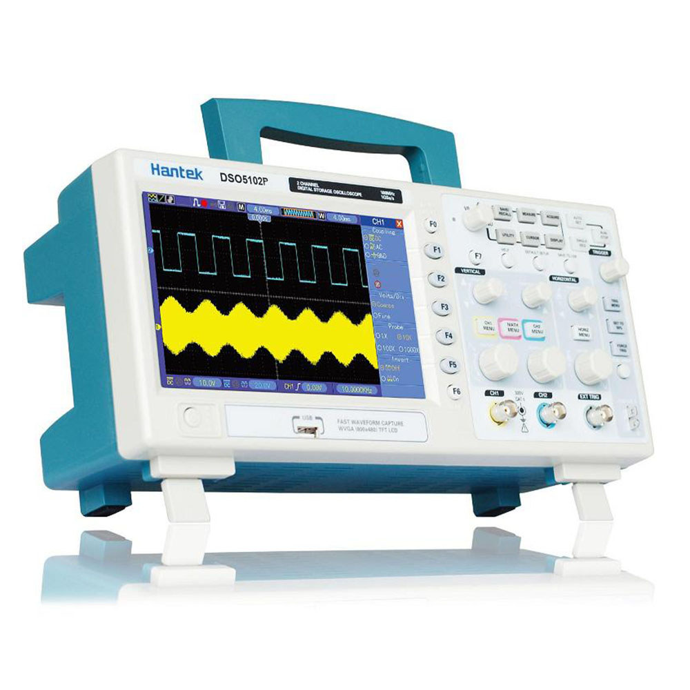 ใหม่แท้ Hantek DSO5102P 100MHz Bandwidth Digital Oscilloscope Dual Channel 1GS/s PC LDC จอแสดงผล USB
