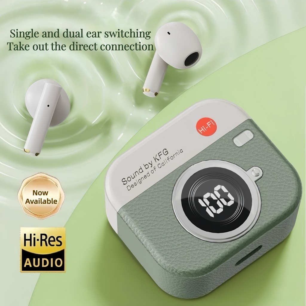 Q86 ไร้สายบลูทู ธ 5.4 Earbuds วินเทจชาร์จไซโลในไมโครโฟนพูดคุยที่ชัดเจน
