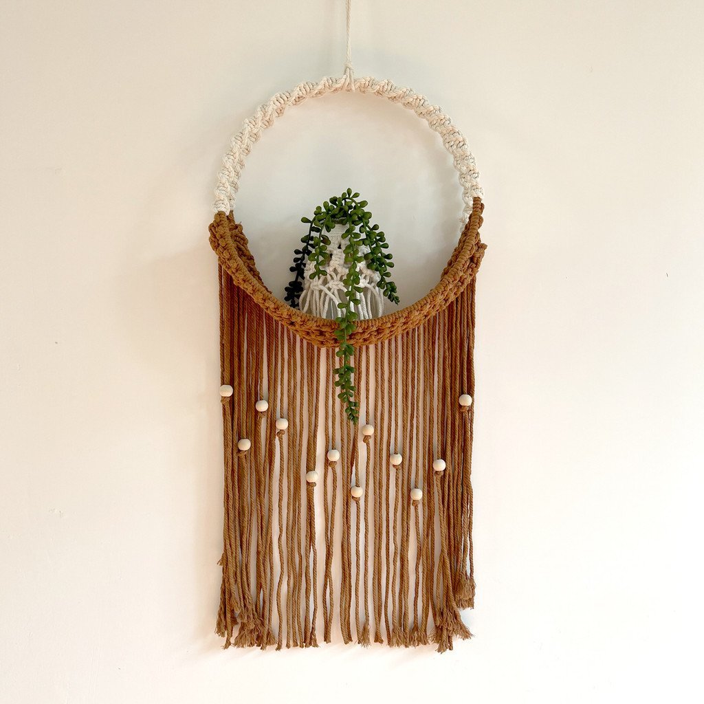 Handmade Green Plant Rack Net Pocket แขวนผนัง B & B Potted Tapestry ตกแต่งผนัง Nordic ทอผ้า 3RAY
