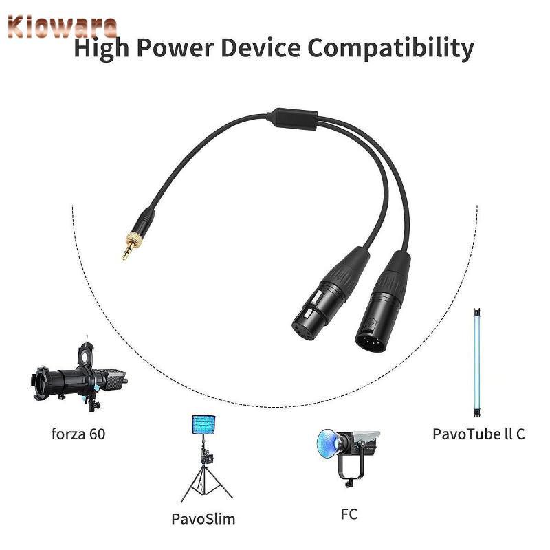 [Kloware] สาย TRS โลหะสีดํา TRS ถึง DMX 30 ซม.อะแดปเตอร์ล็อคที่ปลอดภัยสัญญาณแสงเวทีสําหรับ Nanlite P