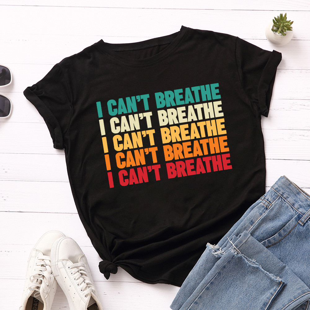 ปลาค็อด 2026พร้อมสต็อกฉันหายใจไม่ได้ ข้อความสร้างสรรค์การค้าต่างประเทศยุโรปอเมริกันผู้หญิงกว้างรอบคอ