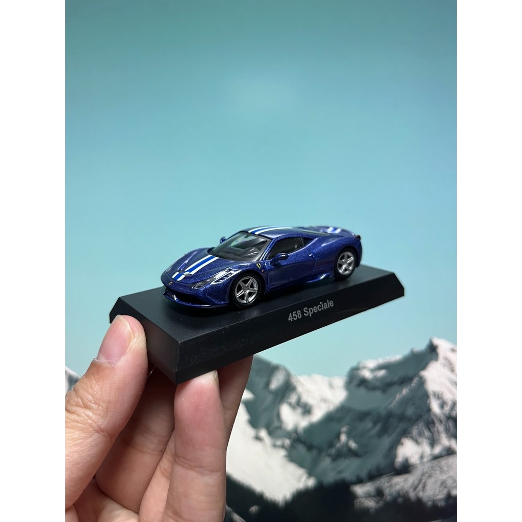 1/64 Jingshang kyosho Ferrari 458 Speciale Metal Blue Ferrari 458 Speciale with Card No Box Appearan
