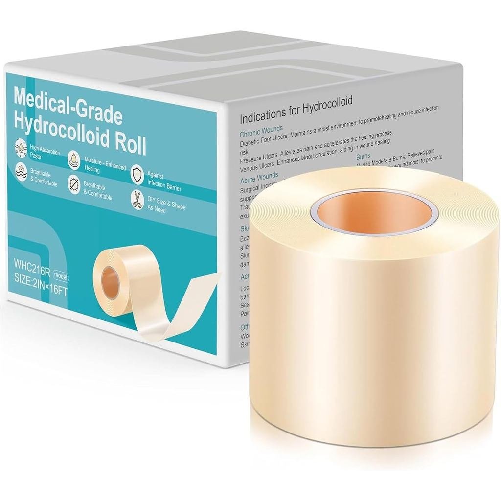 ม้วนคอลลอยด์ไฮโดรเจล 5 ซม. * 5 ม., ม้วนวางไฮโดรเจล, แปะแผลเป็นซิลิโคน, แผ่นแปะไฮโดรเจลกันน้ํา, ตัดได