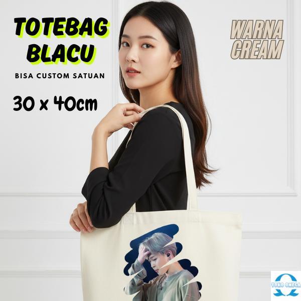 ครีม Blacu Totebag 30x40 ซม. อะนิเมะที่กําหนดเอง BTS Fanart Kpop ภาพประกอบสําหรับการประชุมเชิงปฏิบัต