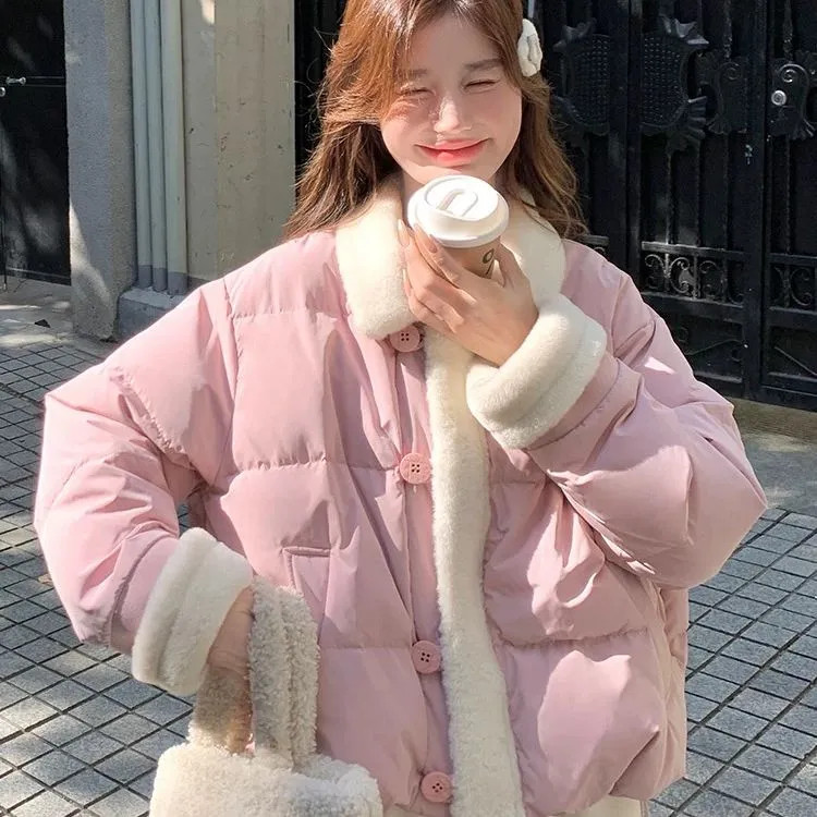 เสื้อโค้ทสไตล์เกาหลี สำหรับผู้หญิงในฤดูหนาว ดูอ่อนโยน