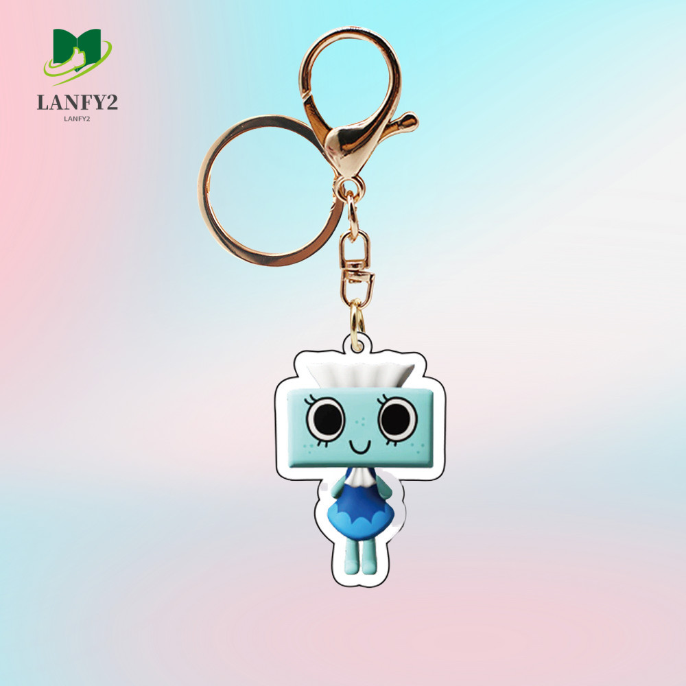 ALANFY Game พวงกุญแจโลกของ Dandy, Scraps Pebble Dandys World จี้, Vee Acrylic Shelly การ์ตูน Goob Co