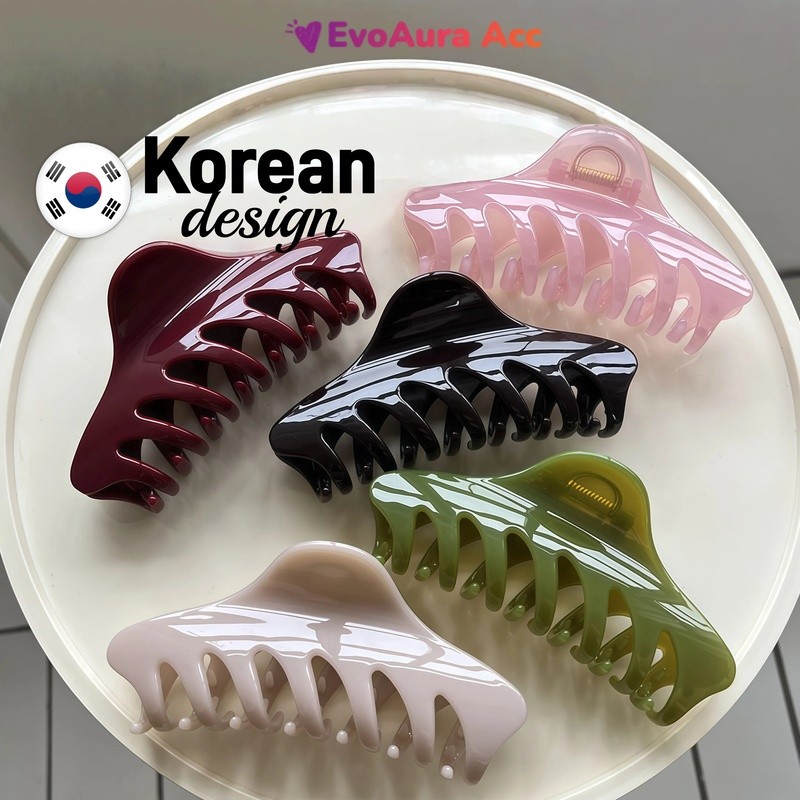 🇰🇷 เซ็ต 3 ชิ้น กิ๊บหนีบผมฉลาม คุณภาพเคาน์เตอร์เกาหลี สปริงชิ้นเดียว จับแน่น 14ซม. / 9ซม.