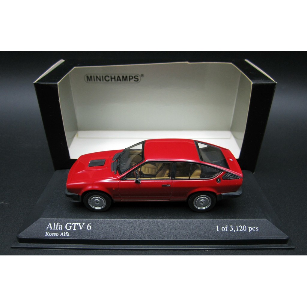 Minichamps 1 43 Alfa Romeo GTV 6, Mini Cut Alfa Romeo Red, 350 Yuan.เวอร์ชันไม่คัดลอก บรรจุภัณฑ์เดิม