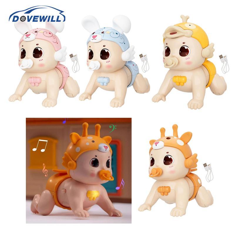 [Dovewill] ของเล่นคลานเด็ก, ของเล่นเสียงสําหรับเด็ก, การพัฒนาการศึกษาปฐมวัย, ของเล่นสัตว์เรืองแสงพร้อมเสียงดนตรีสําหรับทารก