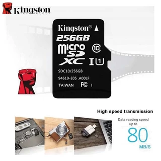 เมมโมรี่การ์ด Kingston memory card microSD Card 16GB32GB64GB128GB256GB Class 10 U1 A1 80MB/s การ์ดหน่วยความจำ คิงส์ตัน