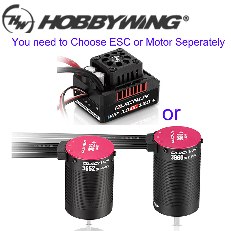 HobbyWing QuicRun WP 10BL120 G2 120A กันน้ํา Sensorless Brushless ESC Speed Controller 3652 3660 G2 มอเตอร์สําหรับ 1/10 RC รถยนต์